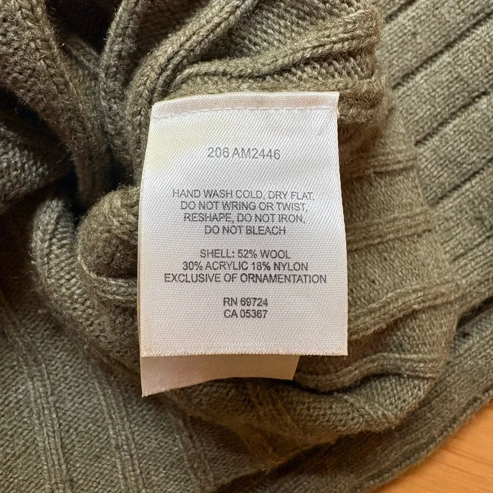 Columbia Ribbed Wool Blend Crewneck Sweater XCQ‎ Gorpcore X-Large Olive Green